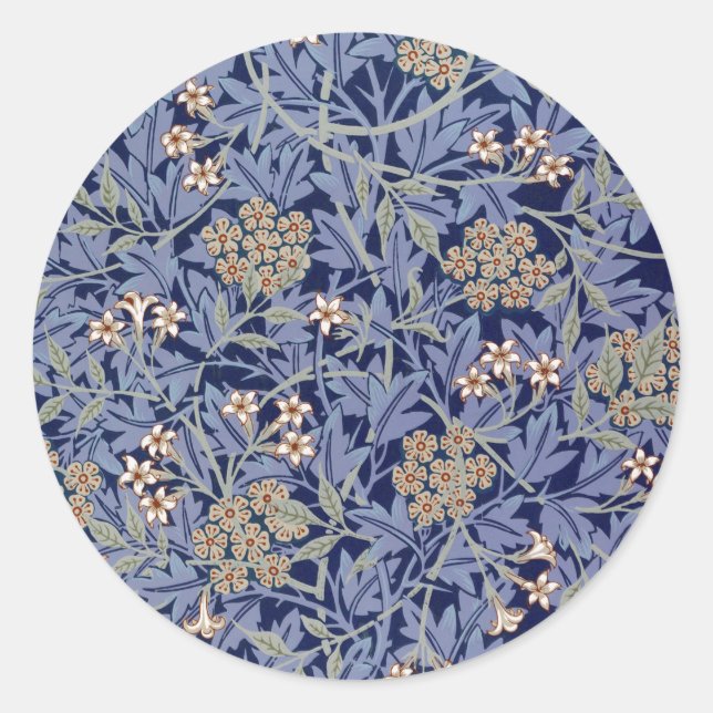Jasmine by William Morris  Classic Round Sticker (Front)