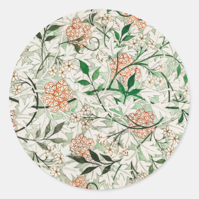 Jasmine by William Morris Classic Round Sticker (Front)