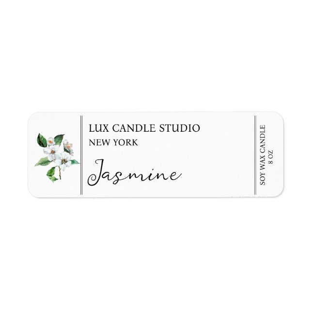 Jasmine Candle Label Return Address Label (Front)