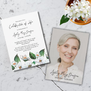 Jasmine Celebration of Life Photo Funeral  Invitation