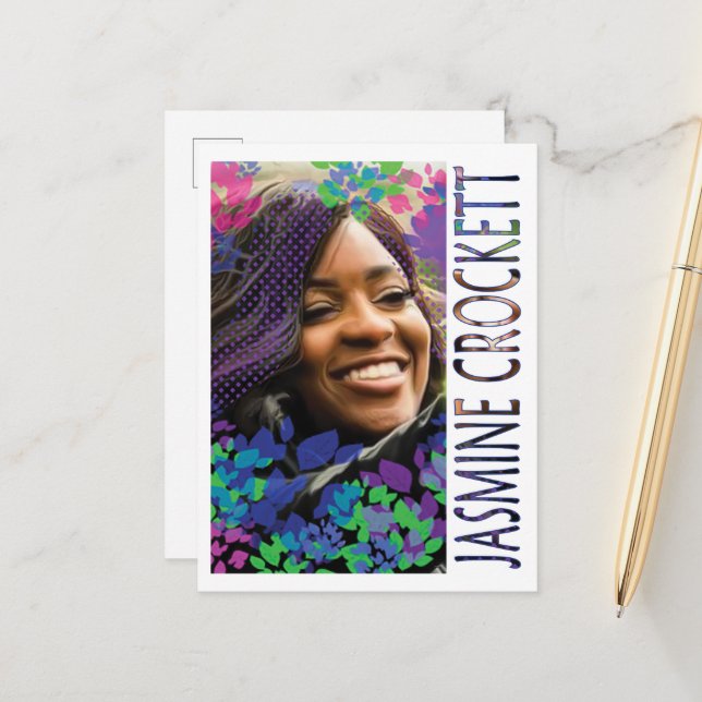 Jasmine Crockett Postcard (Front/Back In Situ)