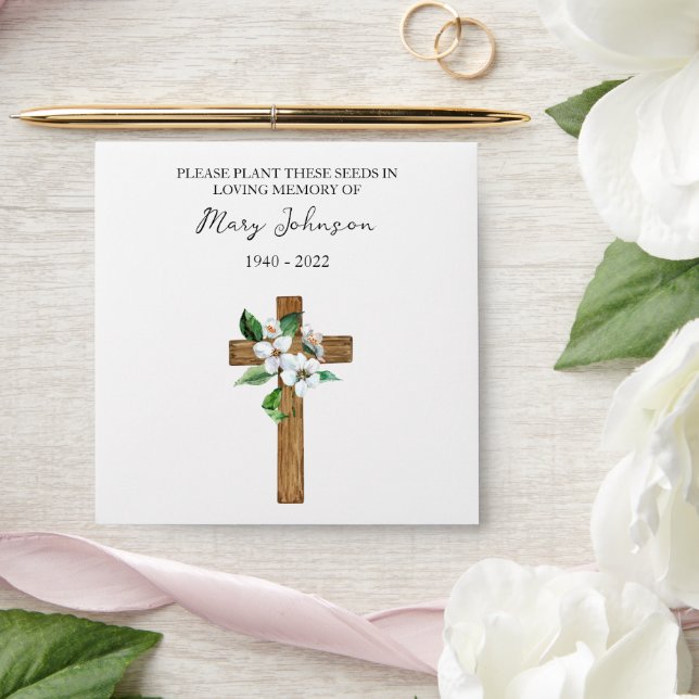 Jasmine Cross Seed Packet Funeral Envelope (Wedding)
