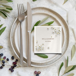 Jasmine Floral Boho Wedding Napkins