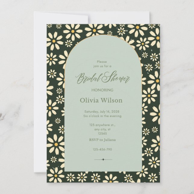  jasmine flower Bridal Shower Invitation (Front)