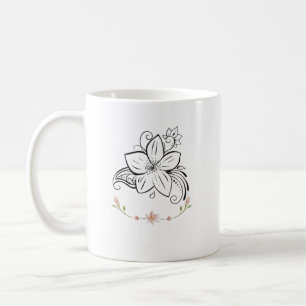 "Jasmine Flower Elegance Mug - Serene Floral Desig
