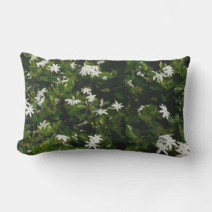 Jasmine Flowers Tropical Floral Botanical Lumbar Cushion
