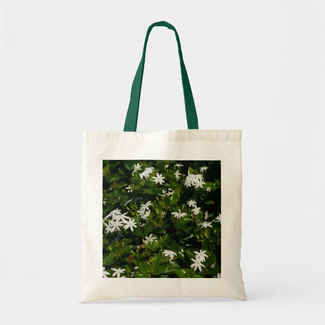 Jasmine Flowers Tropical Floral Botanical Tote Bag (Front)