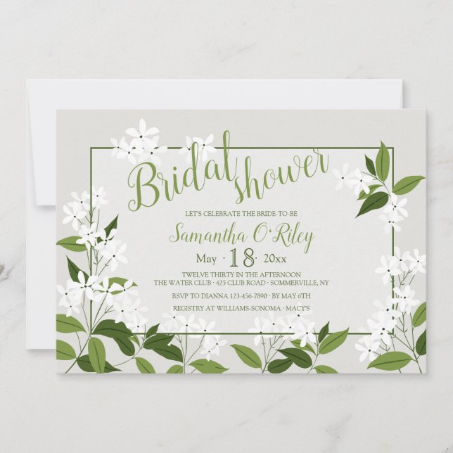 Jasmine Horizontal Invitation (Front)