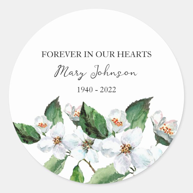 Jasmine Memorial Funeral Classic Round Sticker (Front)