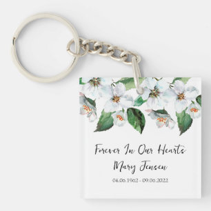 Jasmine Memorial Funeral Photo Keychain