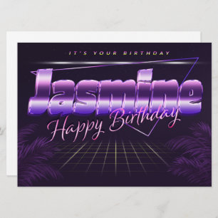 Jasmine name First name lila retro card birthday