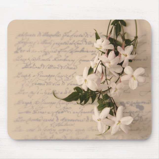 jasmine on old script handwriting mousepad (Front)