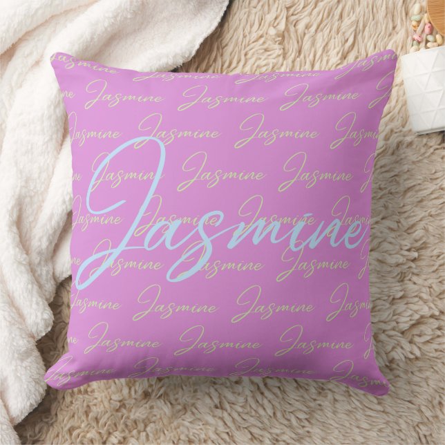 Jasmine Repeating Name Pattern  Cushion (Blanket)