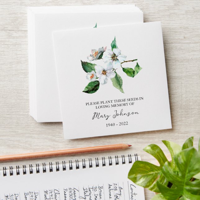 Jasmine Seed Packet Memorial Funeral Envelope (Stacked)