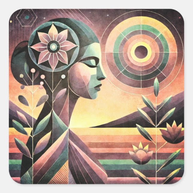 Jasmine Square Sticker (Front)