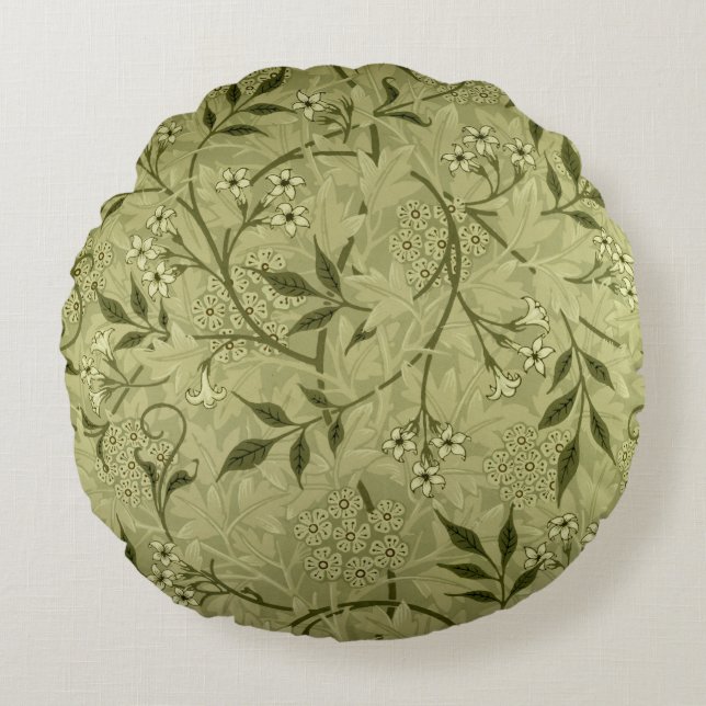 'Jasmine' wallpaper design, 1872 Round Cushion (Front)