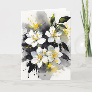 Jasmine - Watercolor flowers Card