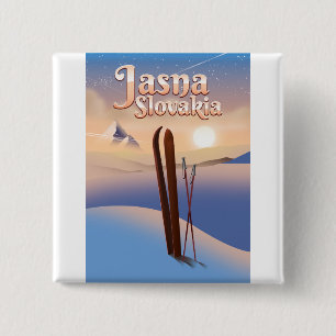 Jasna, Slovakia Ski poster. 15 Cm Square Badge