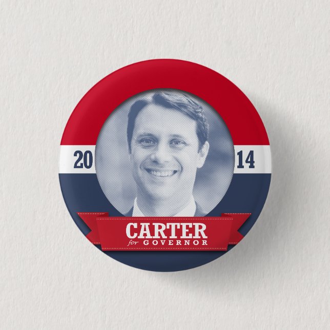JASON CARTER CAMPAIGN 3 CM ROUND BADGE (Front)
