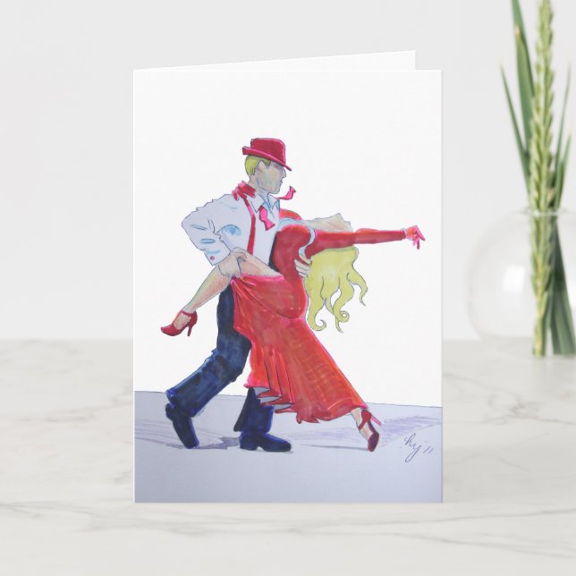 Jason Donovan Kristina Rihanoff Foxtrot Cartoon Card (Front)