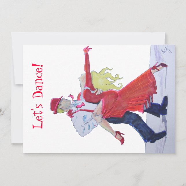 Jason Donovan Kristina Rihanoff Foxtrot Cartoon Invitation (Front)