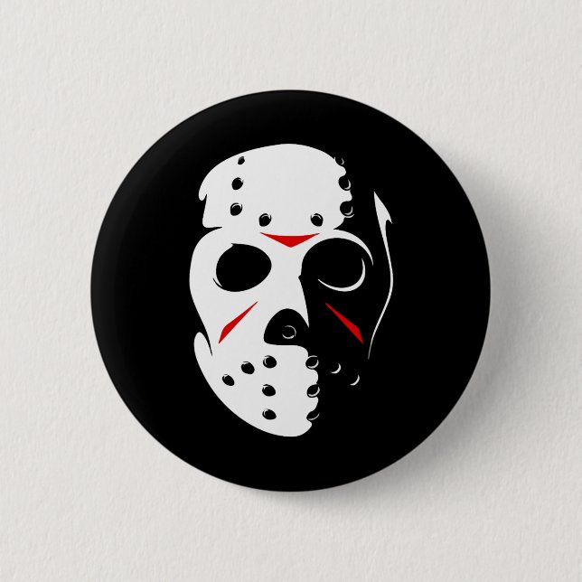 Jason Hockey Mask Halloween  Friday 13TH  6 Cm Round Badge (Front)