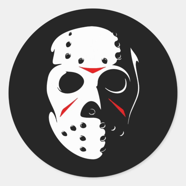 Jason Hockey Mask Halloween Friday 13th  Classic Round Sticker (Front)
