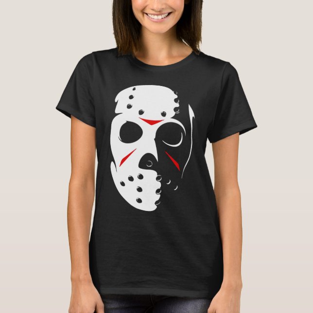Jason Hockey Mask Halloween Friday 13th  T-Shirt (Front)