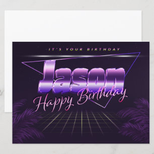 Jason Name Vorname lila retro Karte Geburtstag Card