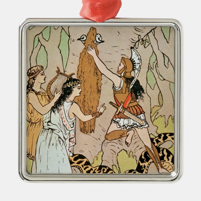 Jason seizing the Golden Fleece Metal Tree Decoration (Front)