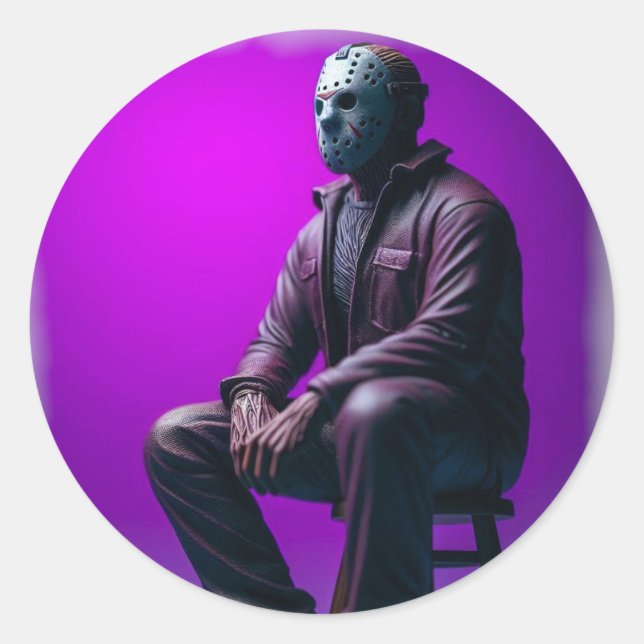 Jason Voorhees Classic Round Sticker (Front)
