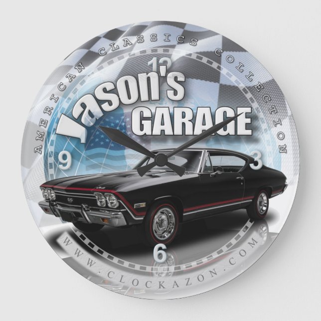 Jason's Garage Chevelle Wall Clock  (Front)
