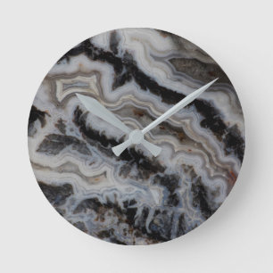 Jasper Agate Mixed Slab Round Clock