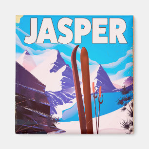 Jasper Alberta Canada travel poster Magnet