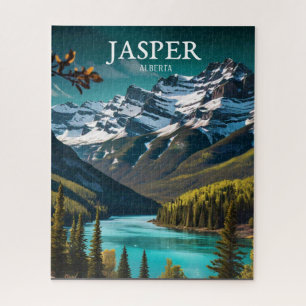 Jasper   Alberta Travel Vintage Retro Jigsaw Puzzle