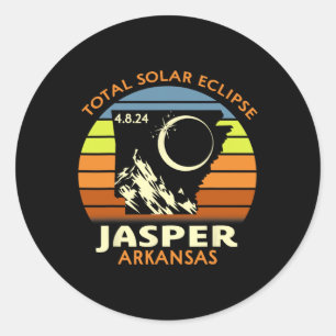 Jasper Arkansas Total Solar Eclipse 2024 Classic Round Sticker