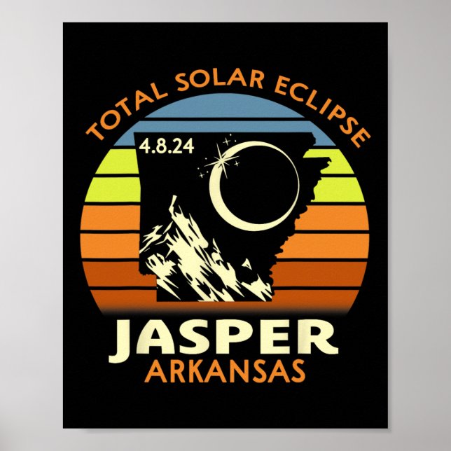 Jasper Arkansas Total Solar Eclipse 2024  Poster (Front)