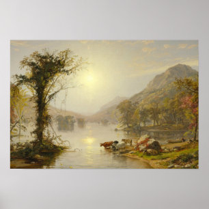 Jasper Francis Cropsey - Autumn on Greenwood Lake Poster
