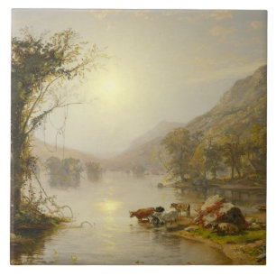 Jasper Francis Cropsey - Autumn on Greenwood Lake Tile