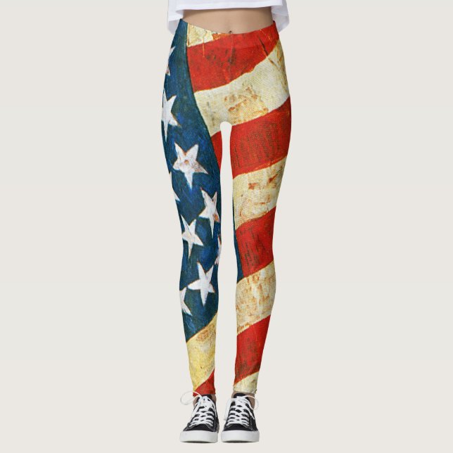 Jasper Johns USA Flag Leggings (Front)