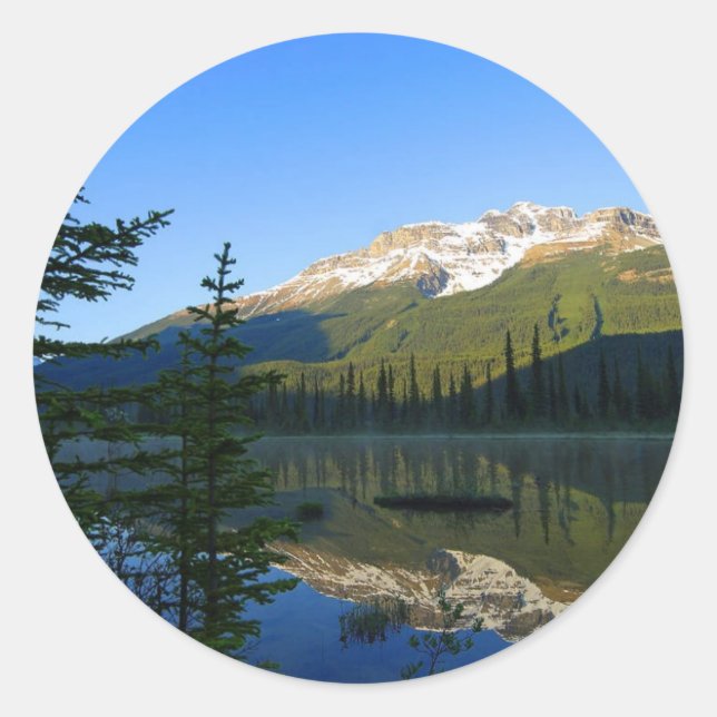 Jasper Lakes Reflections National Park Classic Round Sticker (Front)