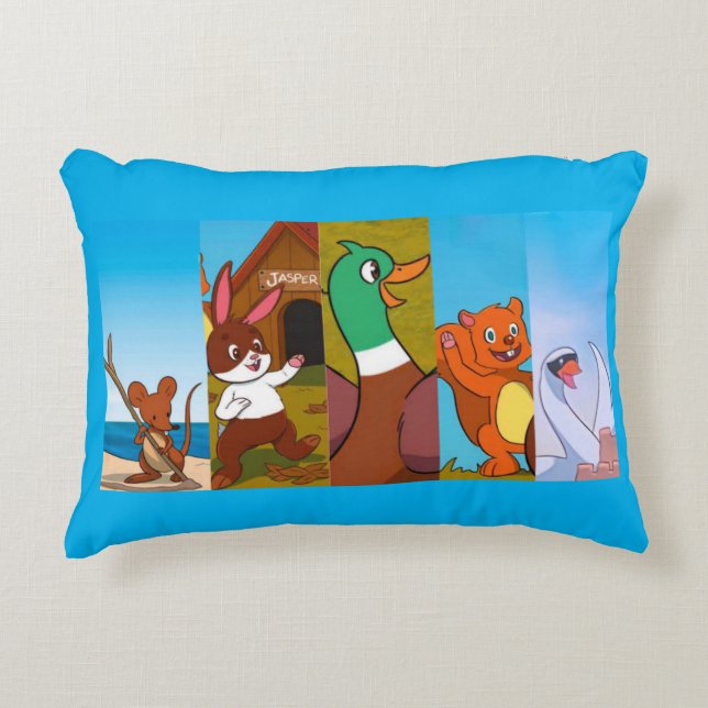 Jasper-n-Friends crew pillow (Front)