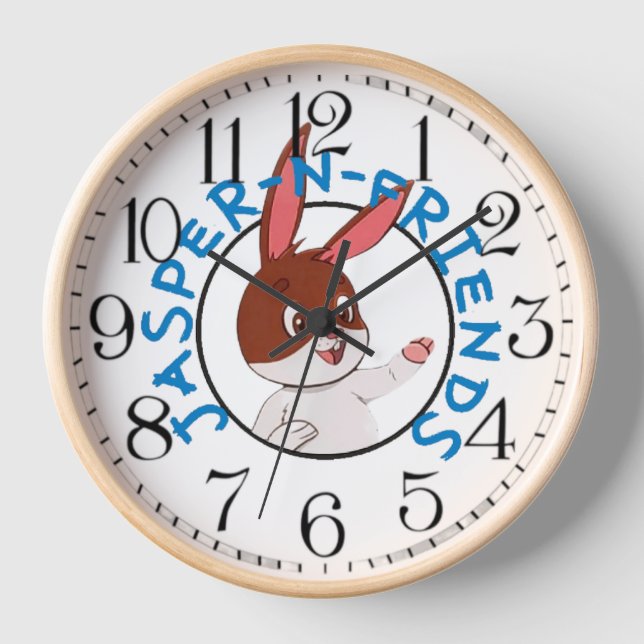 Jasper-n-friends Wall Clock, 8" Round Acrylic Clock (Front)