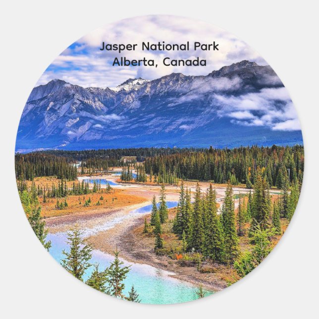 Jasper National Park, Alberta, Canada Classic Round Sticker (Front)