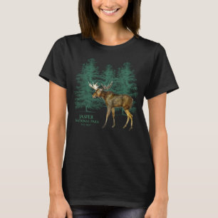 Jasper National Park Alberta Canada Moose Trees So T-Shirt