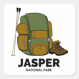 Jasper National Park Backpack Square Sticker