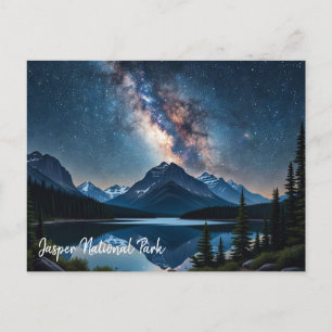 Jasper National Park Canada at Night Postcard