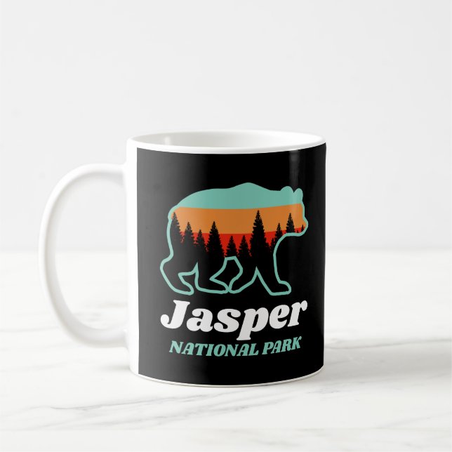 Jasper National Park Canada Bear Retro  Coffee Mug (Left)