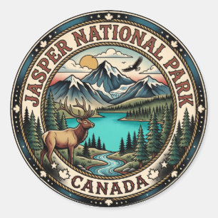 Jasper National Park Canada Classic Round Sticker