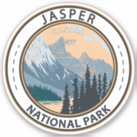 Jasper National Park Canada Travel Art Vintage